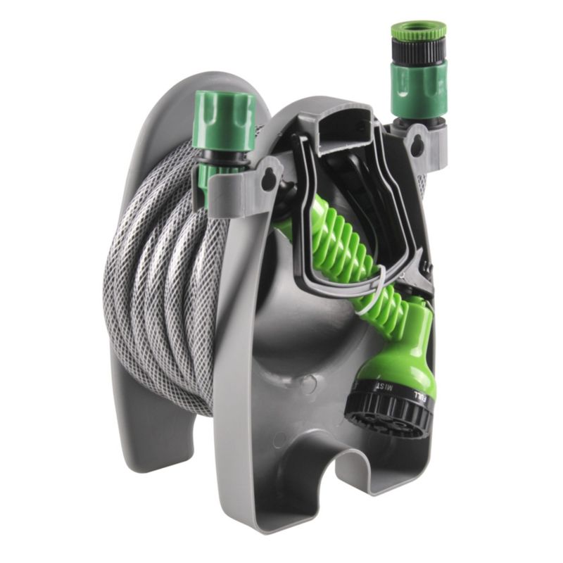 Wąż ogrodowy z pistoletem Sanico Goldlux Zestaw 10m pistolet zraszający, złączki, stojak - 1 szt.