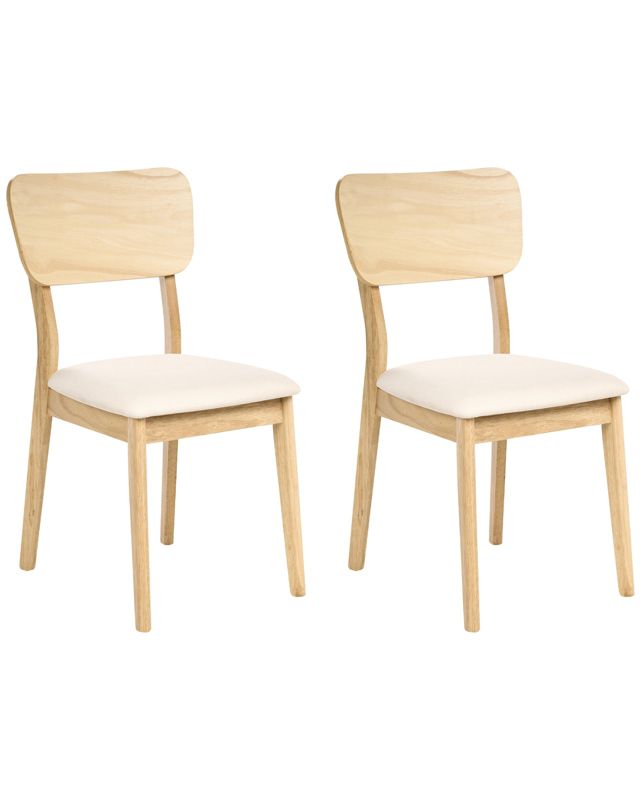 Zestaw 2 krzeseł do jadalni Minier Drewno Jasnobeżowy 1 par.