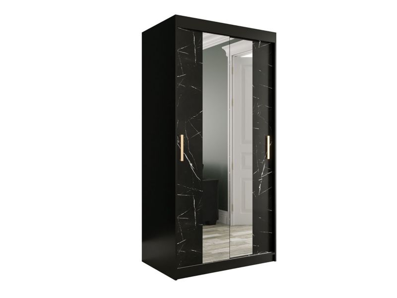 Szafa MIRJAN 24 Marmur T1 100 czarny mat / czarny marmur 1 szt.