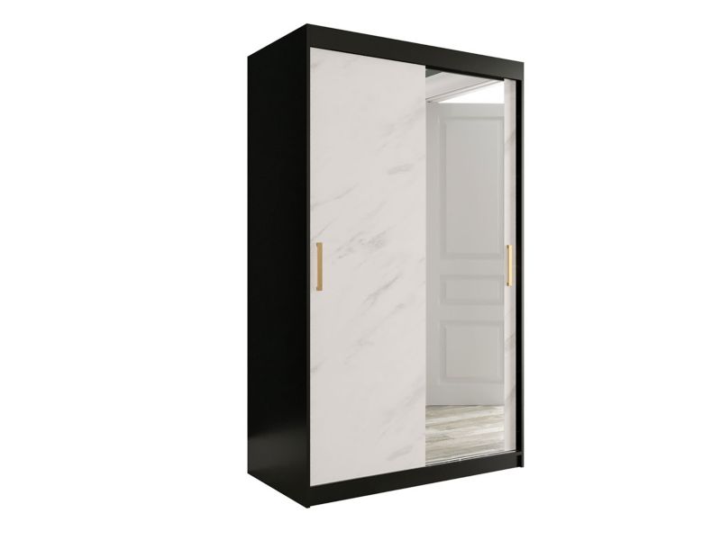 Szafa MIRJAN 24 Marmur T2 120 czarny mat / biały marmur 1 szt.