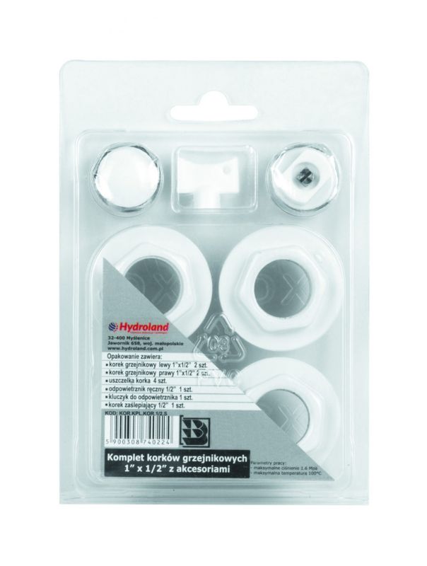 Komplet korków grzejnikowych 1 x 1/2" 7 szt.