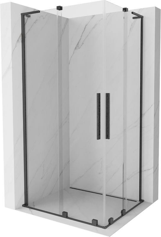 Kabina prysznicowa Mexen Velar L Duo rozsuwana 100 x 90 cm transparent gun gray szczotkowany 1 szt.