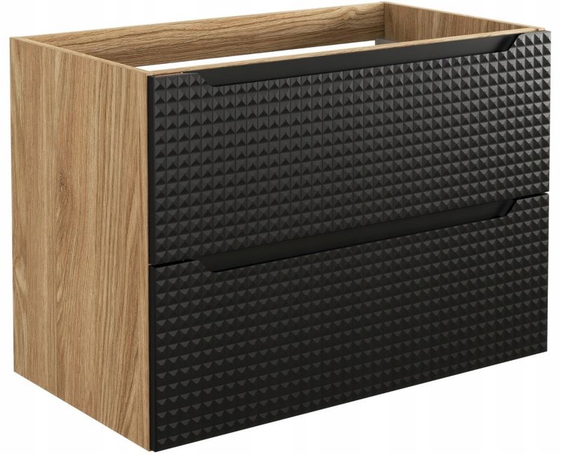 Szafka łazienkowa Furnidea 80 cm pod umywalkę czarna dąb Luxor 1 szt.