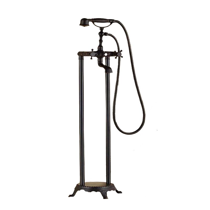 Bateria wannowa Lauferi ALTHEA wolnostojąca mosiężna czarna retro 1 szt.