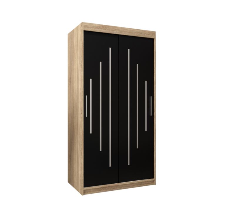 Szafa przesuwna Garderoba Abiks YORK 100 sonoma/czarny 1 szt.