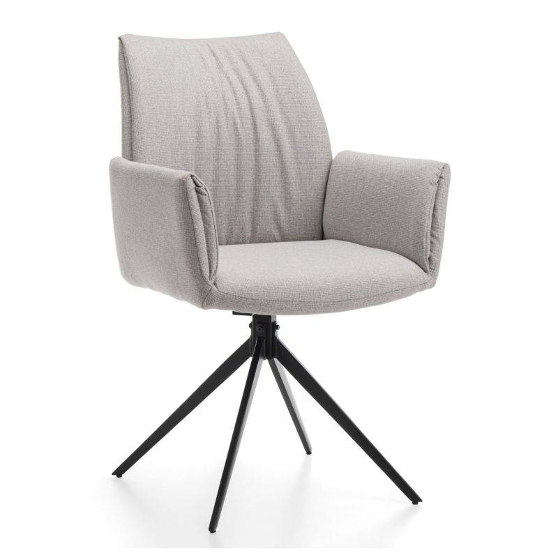 Krzesło tapicerowane New Home PRATO szare plisowane z podłokietnikami 1 szt.