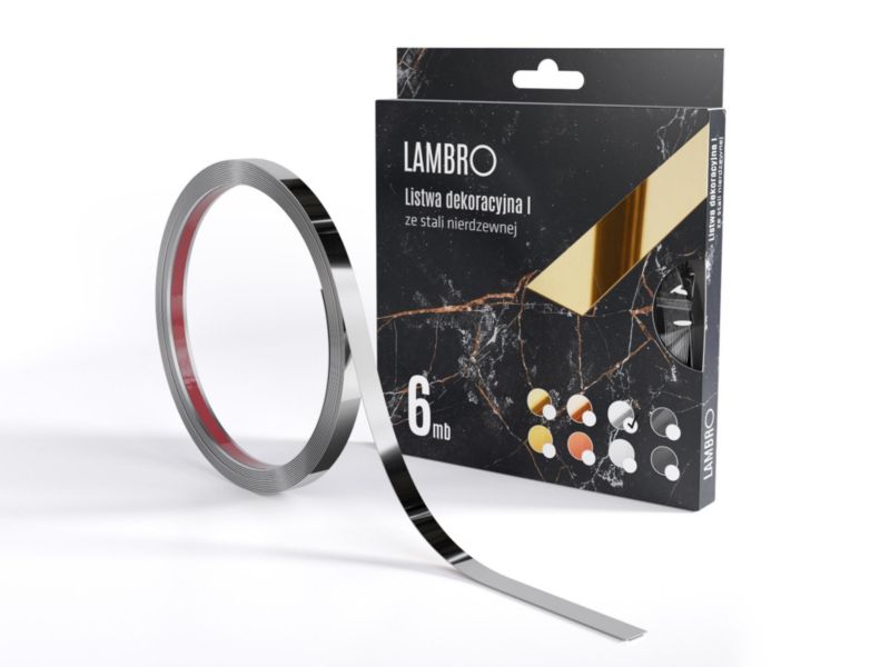 Listwa dekoracyjna samoprzylepna Lambro srebrny połysk 1 x 600 cm 1 szt.