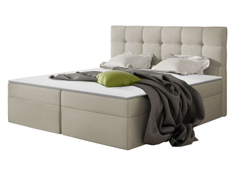 Łóżko kontynentalne MIRJAN 24 Nele 160x200 jasny beż 1 szt.