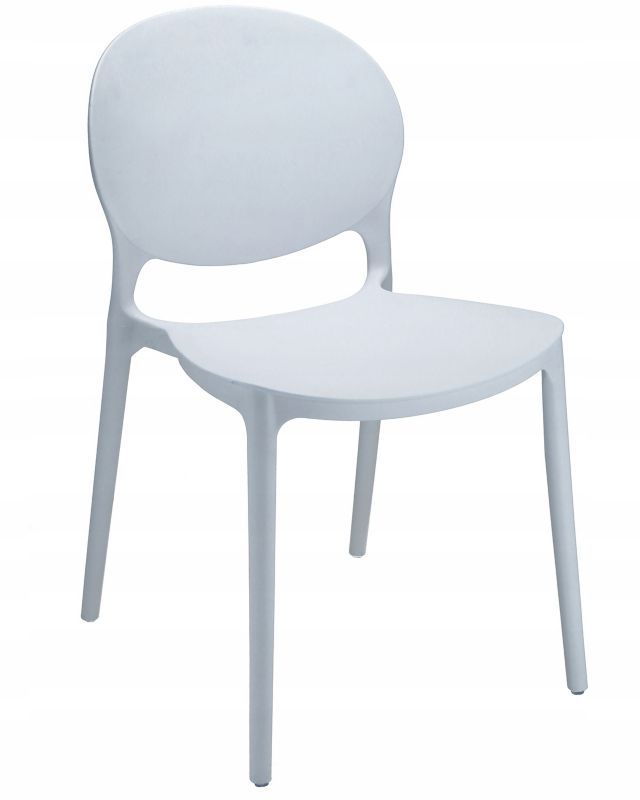 Krzesło ogrodowe JUMI profilowane plastikowe 80 cm białe 1 szt.