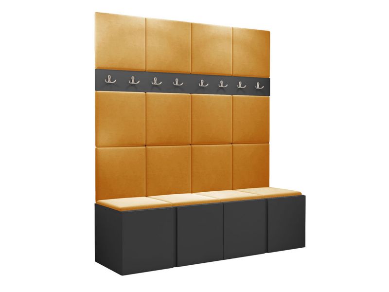 Garderoba MIRJAN 24 Orion V grafit + żółty 1 kpl.