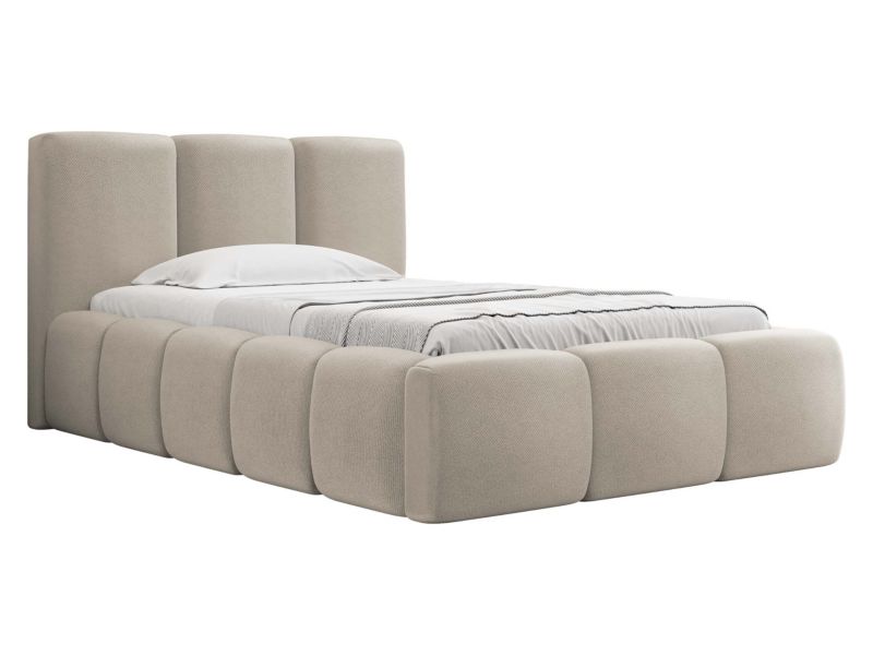 Łóżko tapicerowane MIRJAN 24 Kevson 90x200 jasnobeżowy 1 szt.
