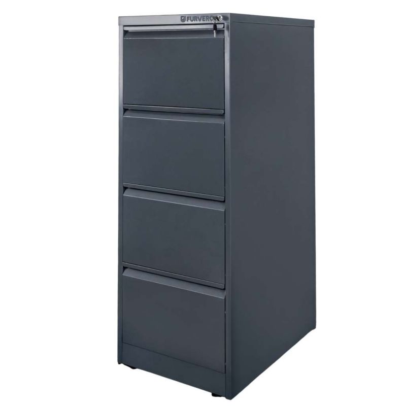 Szafa metalowa kartotekowa FURVERO 4 szuflady grafitowa 45x62x134cm 1szt.
