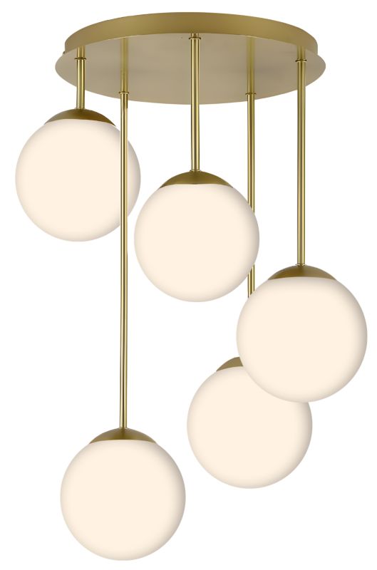 Lampa Sufitowa Wisząca Toolight App1818-5Cpr Złoty Szczotkowany Biały 1 Szt