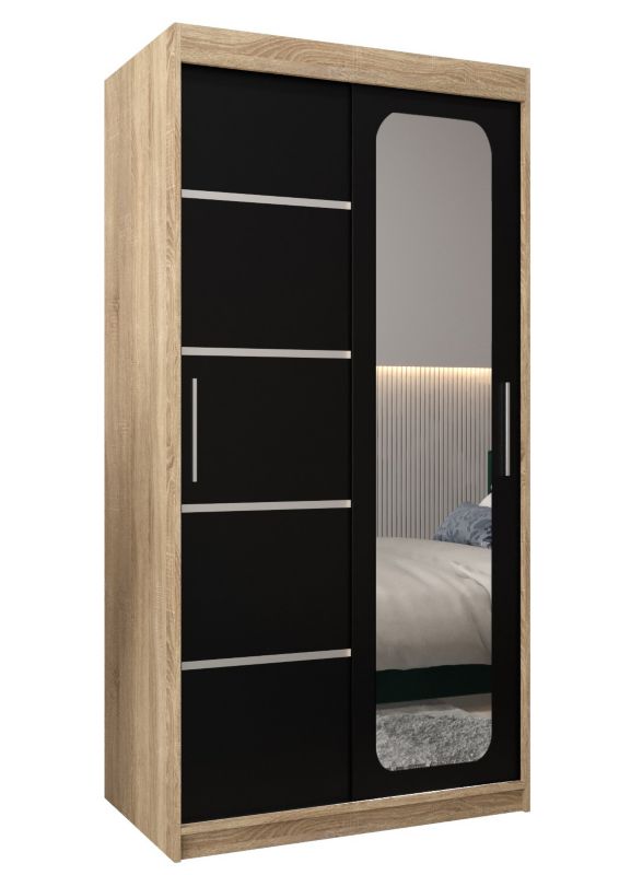 Szafa przesuwna Garderoba Abiks PROMO V2 100 sonoma/czarny 1 szt.