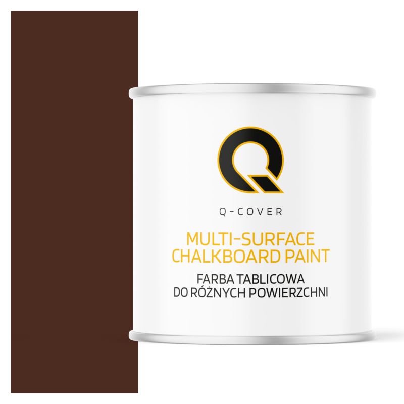 Farba Tablicowa Do Ścian Pisania Kredą Q-Cover Kolor Brązowy ciepły RAL8016 Mat 2.5L