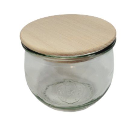 Słoik MODO24 Weck 580 ml fi 100 tulip drewniane wieko 1 kpl.
