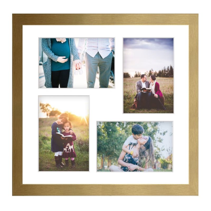 Ramka kwadratowa na 4 zdjęcia Hekla 34x34x4 MDF galeria złoty 1szt.