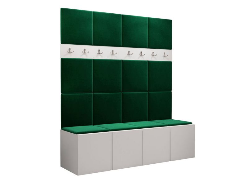 Garderoba MIRJAN 24 Orion V biały + butelkowa zieleń 1 kpl.