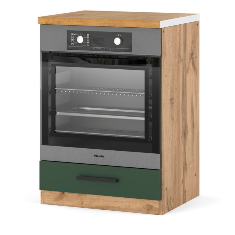 Szafka Kuchenna Hurtownia-Mebli Stojąca Do zabudowy piekarnika Blanka dolna piekarnik 60cm 60cm Dąb Wotan Butelkowa Zieleń 60x4
