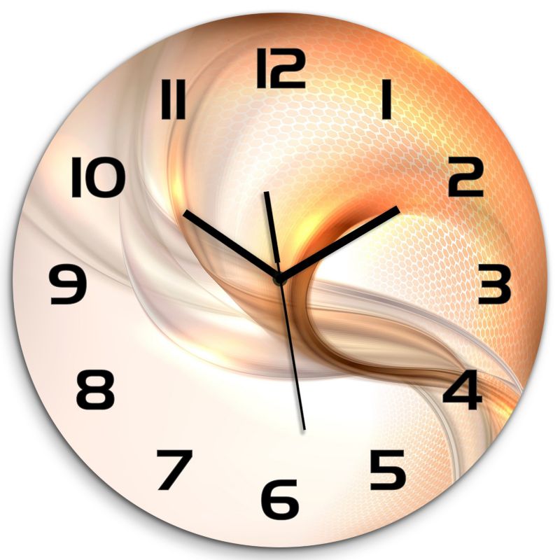 Zegar szklany Tulup Abstrakcyjne tło czarne wskazówki fi30 cm cichy 1 szt.