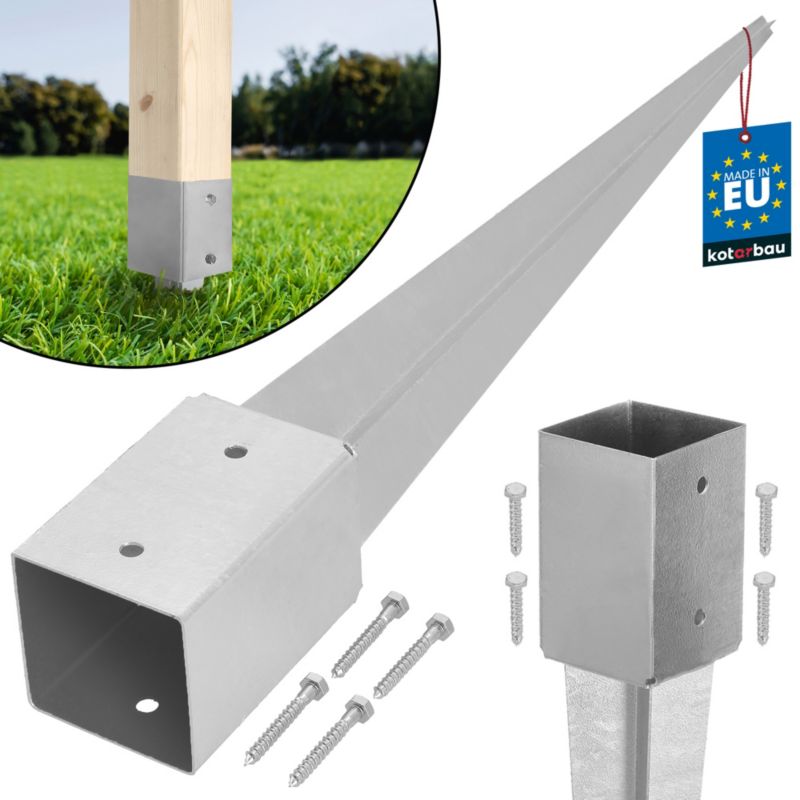 Podstawa słupa KOTARBAU kotwa wbijana do ziemi stalowa 90x90x750 mm 1 szt.