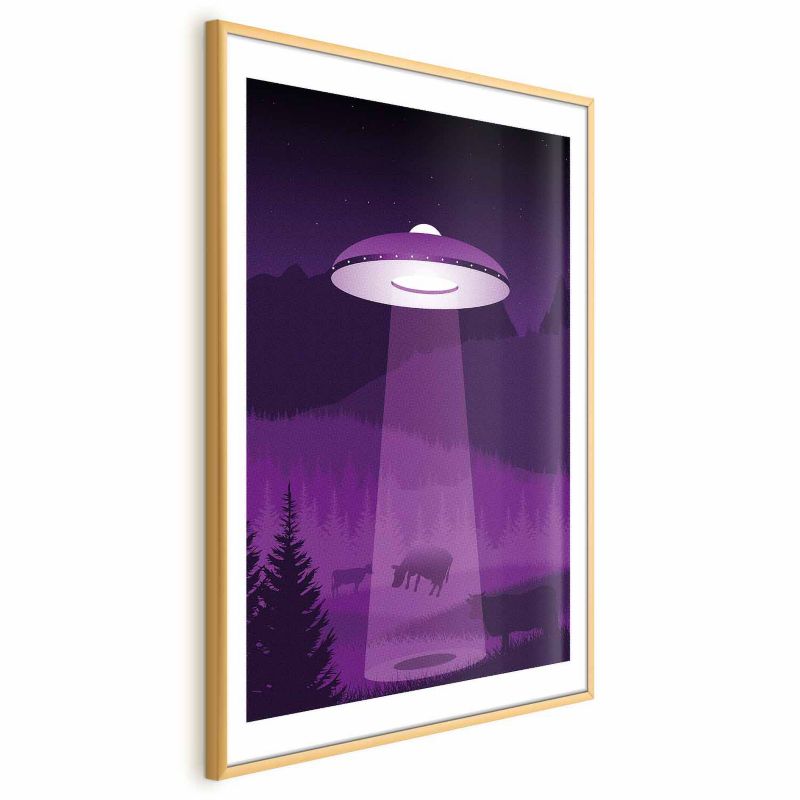 Plakat Artgeist Ufo 21x30 cm z ramą złotą z marginesem 1 szt
