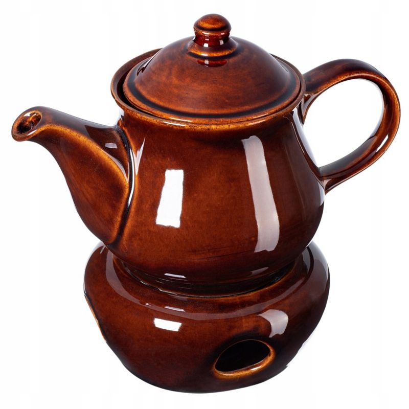 Czajnik KADAX Dzbanek Z Podgrzewaczem Kamionka 1L Brązowy 1szt.