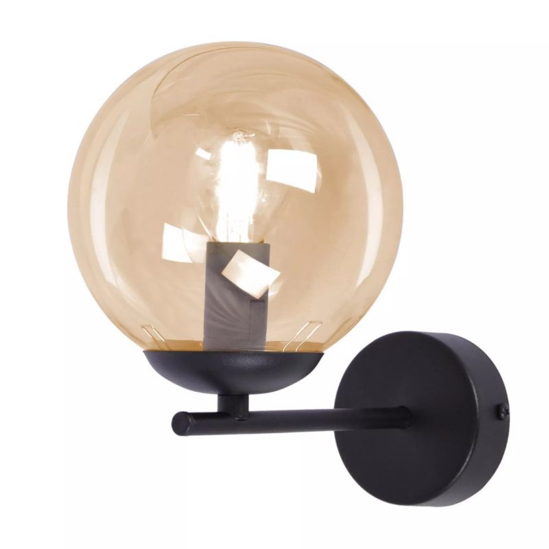 Kinkiet ścienny Kaja Delta czarno-przezroczysty-bursztynowy 1 x E14 x 10W IP20 wym: 21 x 14 x 22 cm - 1 szt.
