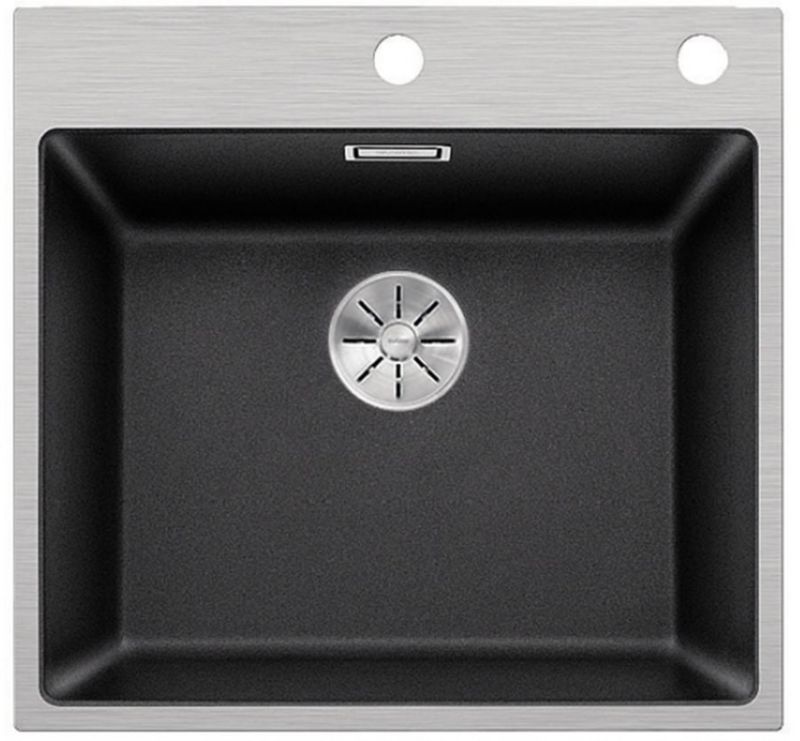 Zlewozmywak Blanco antracytowy 1-komorowy 54,3x51 cm Silgranit PuraDur, wpuszczany - 1 szt.