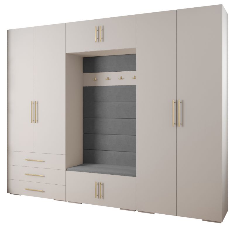 Garderoba do przedpokoju Abiks INOVA 3 Z14 biały+złoty+manila16 1 szt.