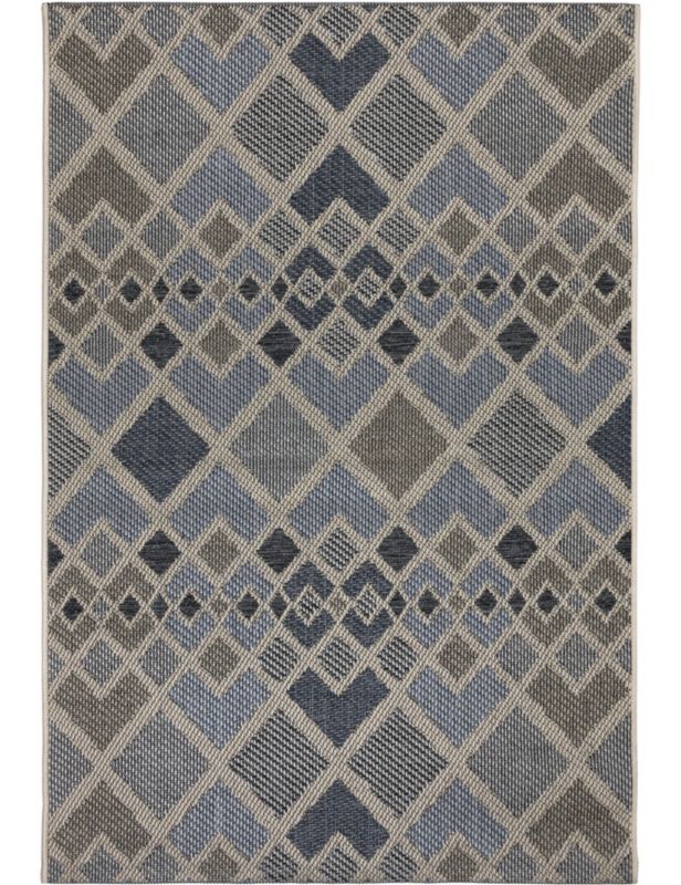 Dywan 150x230 cm płasko tkany Tekla e-floor geometryczny niebieski 1 szt