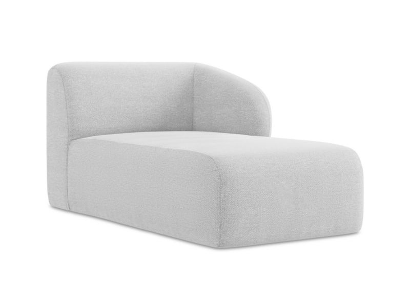 Szezlong prawostronny LaMiaSofa CERVO z tkaniny bouclé 91x166 cm srebrny 1 szt.