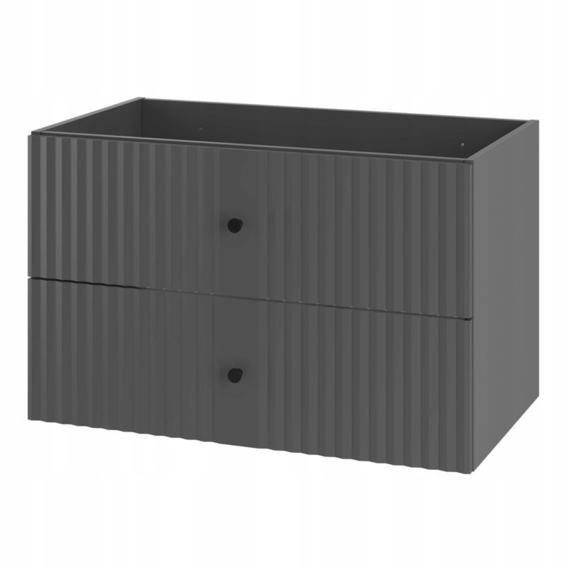 Szafka pod umywalkę Furnidea 80 cm antracyt mat frezowana czarny uchwyt Xilo 1 szt.