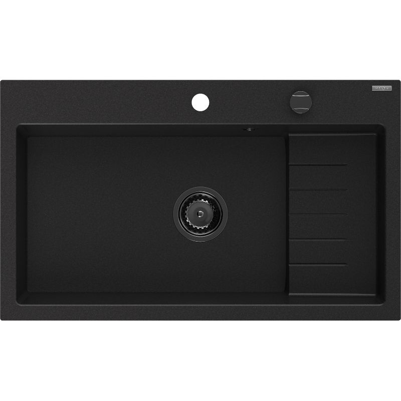Zlewozmywak wpuszczany Mexen Omar 1-komorowy czarny nakrapiany 800x480 mm - 6520801005-76-B 1 szt.