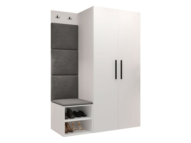 Garderoba MIRJAN 24 Medi IV biały + szary 1 kpl.