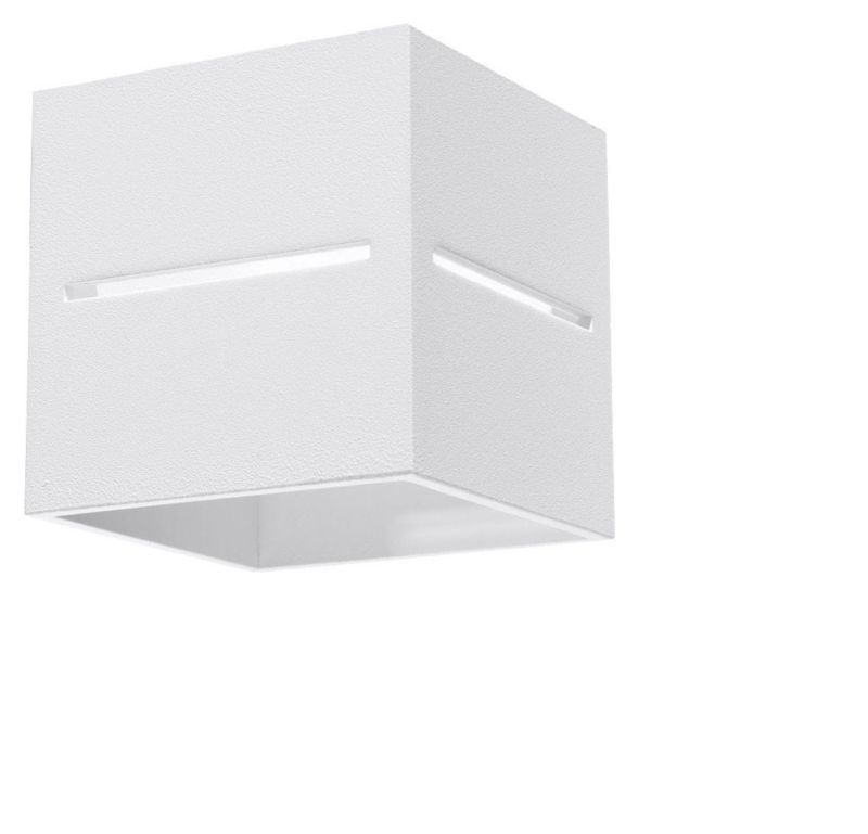 Kinkiet ścienny Sollux Lighting Lobo biały 1 x G9 x 40W IP20 wym: 10 x 12 x 12 cm - 1 szt.