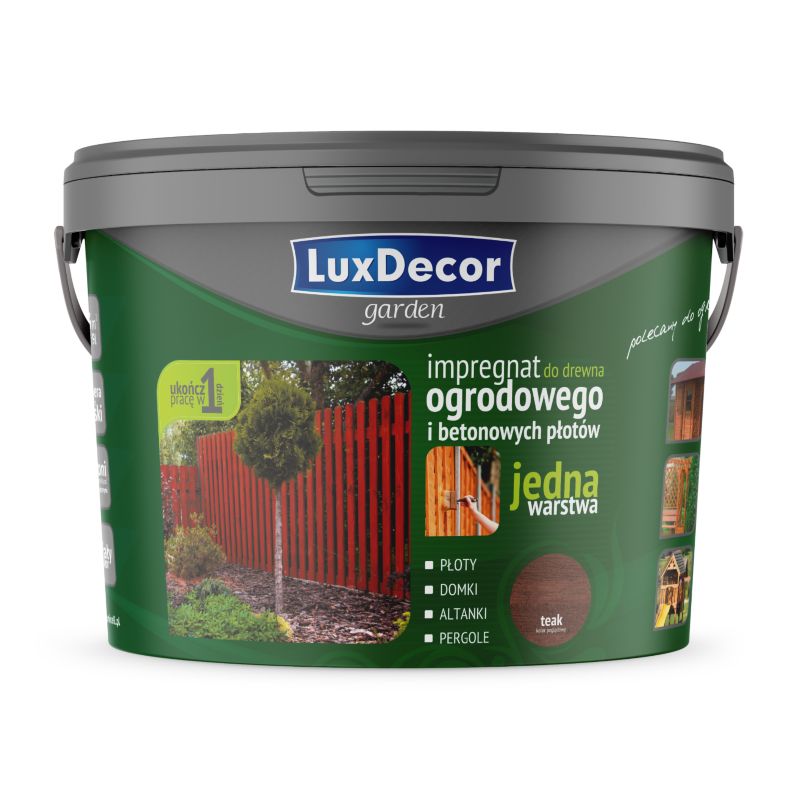 Impregnat do drewna ogrodowego Luxdecor garden, kolor teak, 9 l 1 szt.