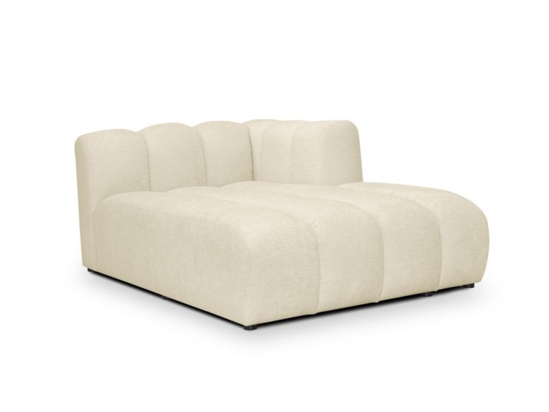 Szezlong prawostronny LaMiaSofa NAPOLI z tkaniny szenilowej 179x113 cm jasny beż 1 szt.