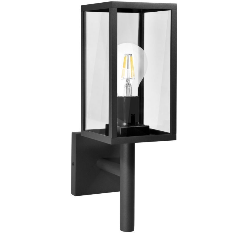 Kinkiet ścienny zewnętrzny Polux Malmo czarny 1 x E27 x 15W IP44 wym: 38,2 x 12 x 18,8 cm - 1 szt.