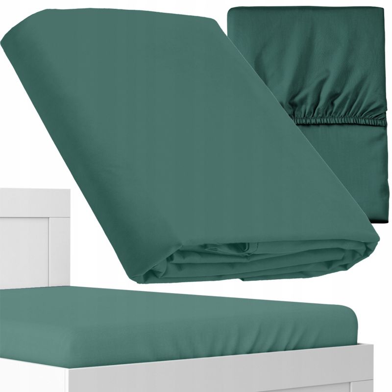 Prześcieradło z gumką Detexpol 220x200cm satynowe mikrofibra zielone 1 szt.