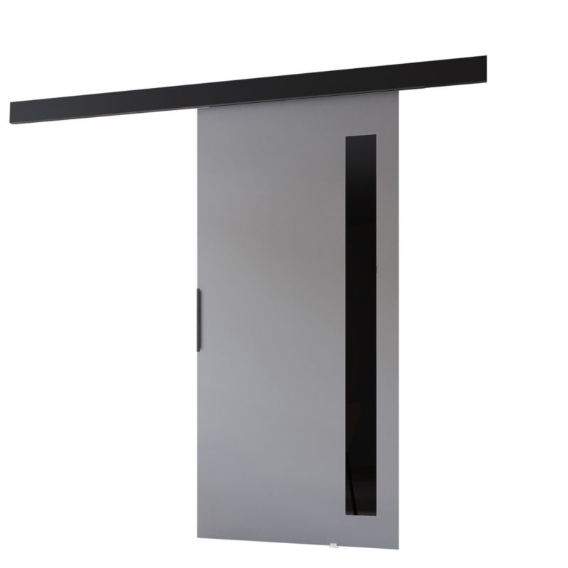 Drzwi przesuwne MINIO go for it PRIM G 96 cm szare z czarną maskownicą 1 szt.