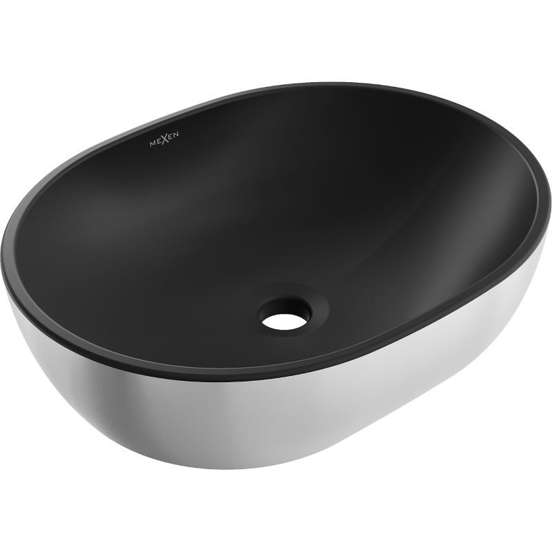 Umywalka nablatowa Mexen Viki czarna/srebrna 48x35 cm 1 szt.