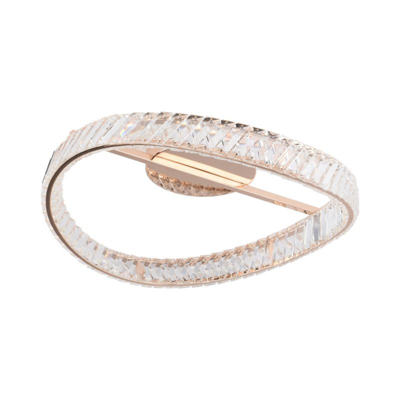 Lampa sufitowa wisząca Zuma Line Gano 2195 złota kryształowa wbudowany LED 40W 1 szt.