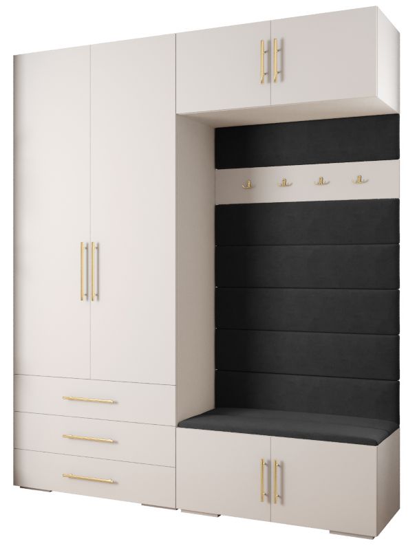 Garderoba do przedpokoju Abiks INOVA 3 Z12 biały+złoty+manila18 1 szt.