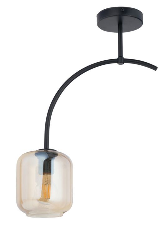 Lampa sufitowa wisząca Sigma Lighting Shine 5340 czarno-bursztynowy dekoracyjna 1xE27 x 1 szt.