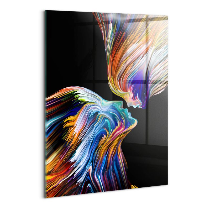 Obraz Szklany Wallfluent 70x100 cm Abstrakcja kolorowe ludzkie twarze 1 szt.