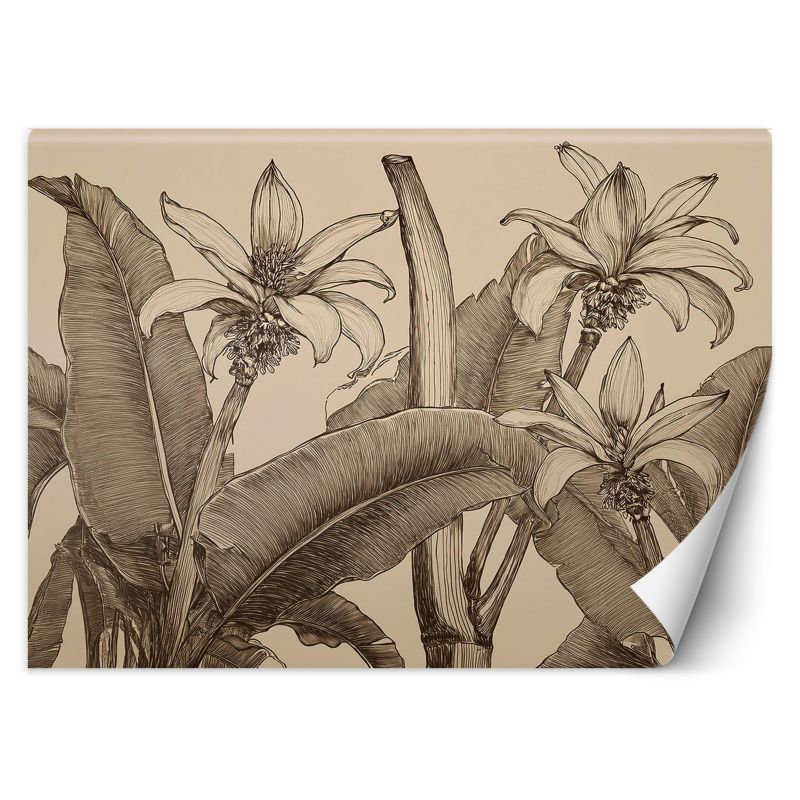 Fototapeta Feeby Kwiaty Liście Beżowy 400x280 1 szt