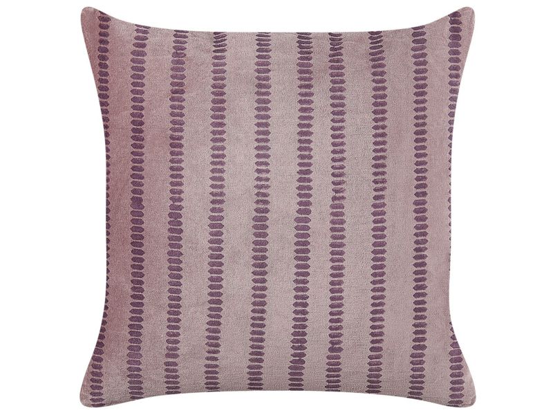 Poduszka dekoracyjna Agapanthus Bawełna 45 x 45 cm Paski Druk blokowy Różowy 1 szt.