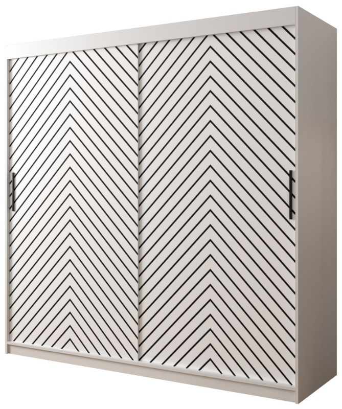 Szafa przesuwna Garderoba Abiks Jodełka 1 200 biały + biały 1 szt.