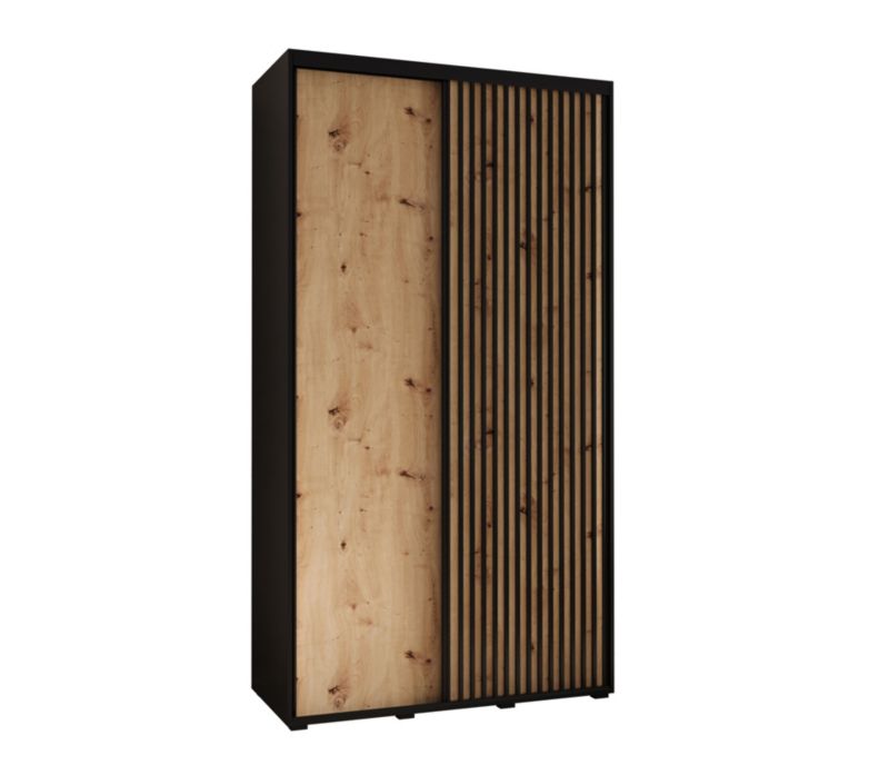 Szafa przesuwna Garderoba Abiks Lanko 1 140 gł. 45 czarny/artisan 1 szt.